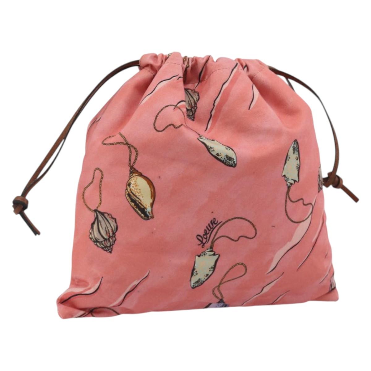 LOEWE Purse Hand Bag Canvas Pink Auth BA14239A