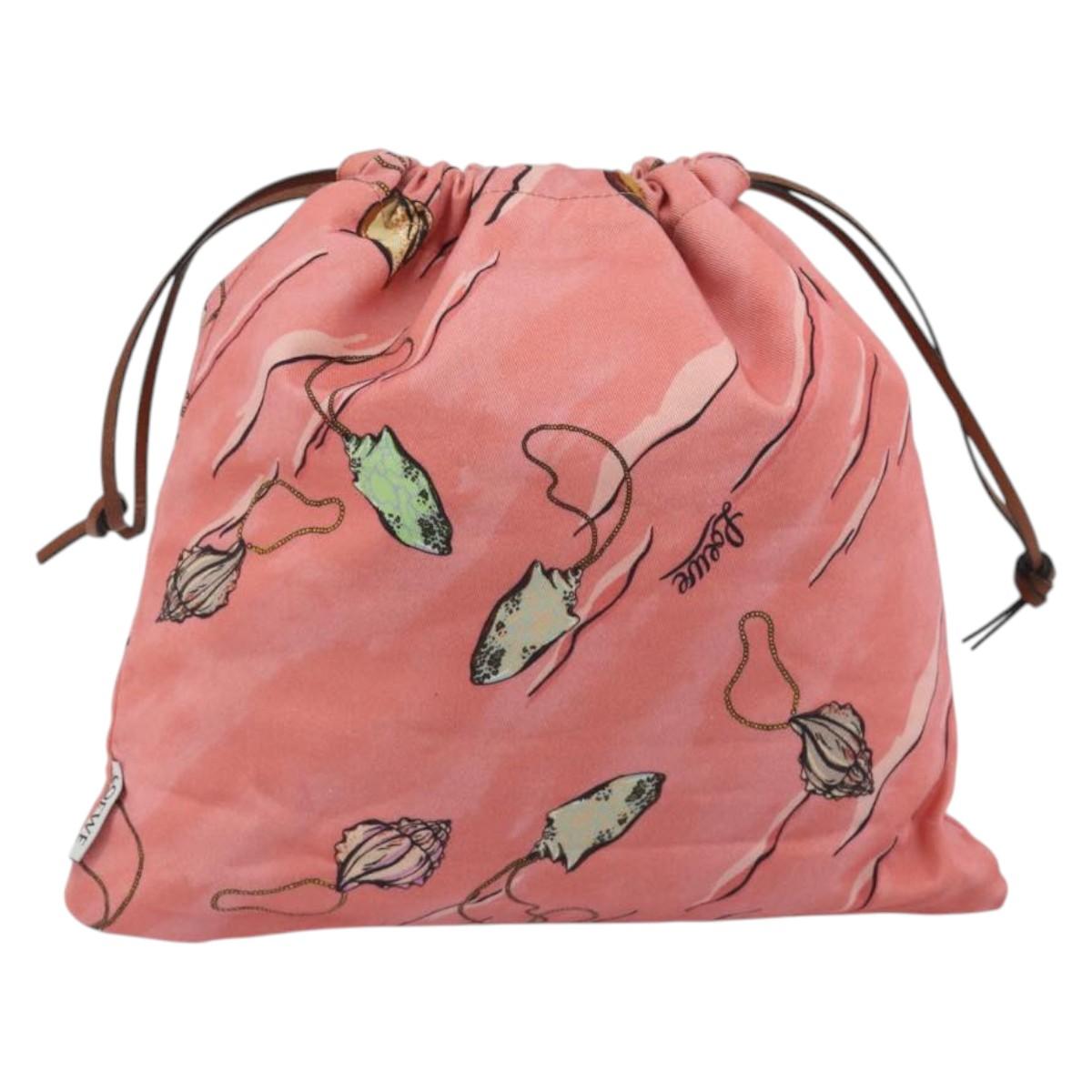 LOEWE Purse Hand Bag Canvas Pink Auth BA14239A