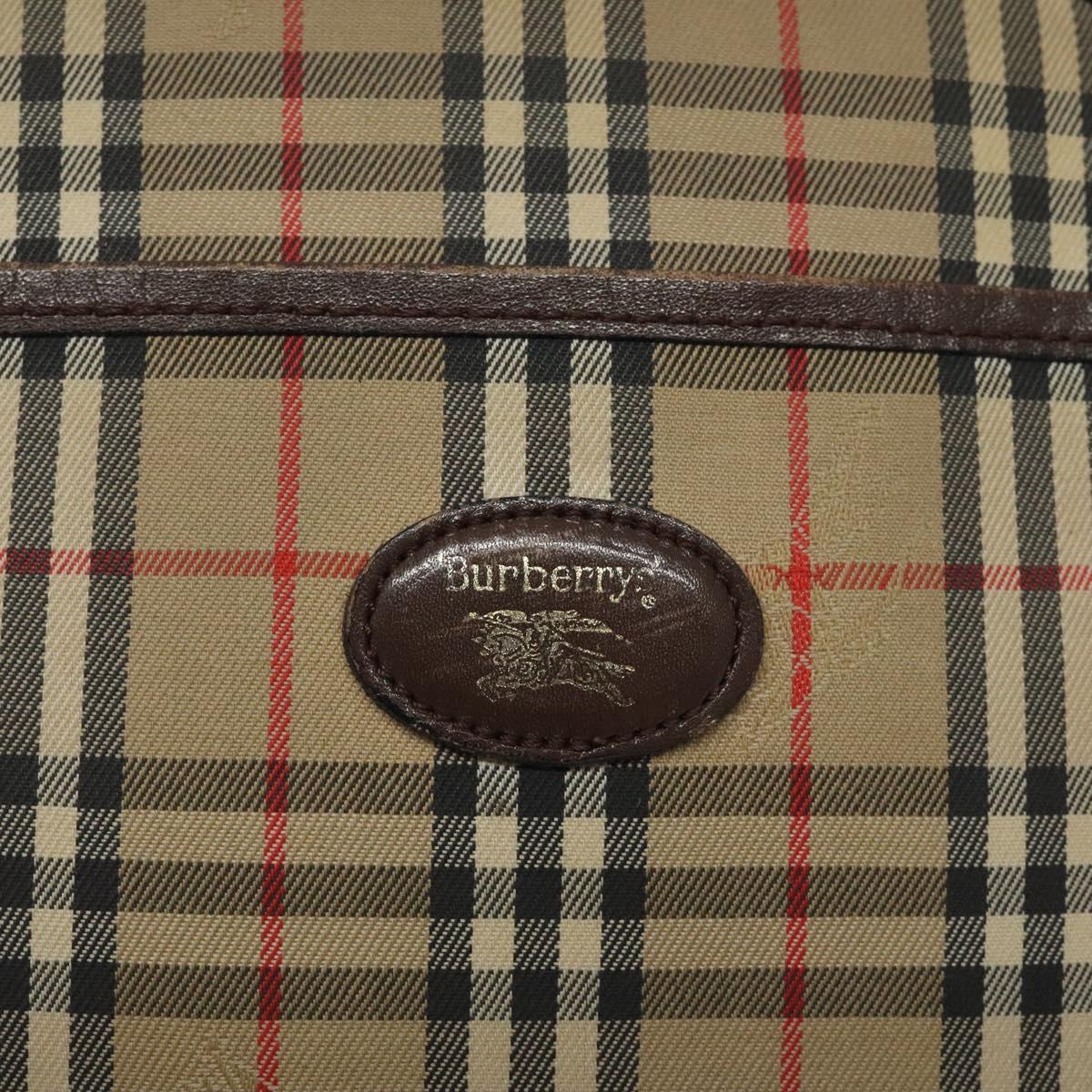 Burberrys Nova Check Shoulder Bag Canvas Beige Gold Auth BA1424