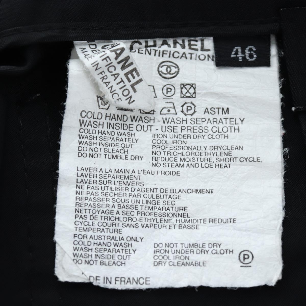 CHANEL Pants Rayon Black CC Auth BA14244V