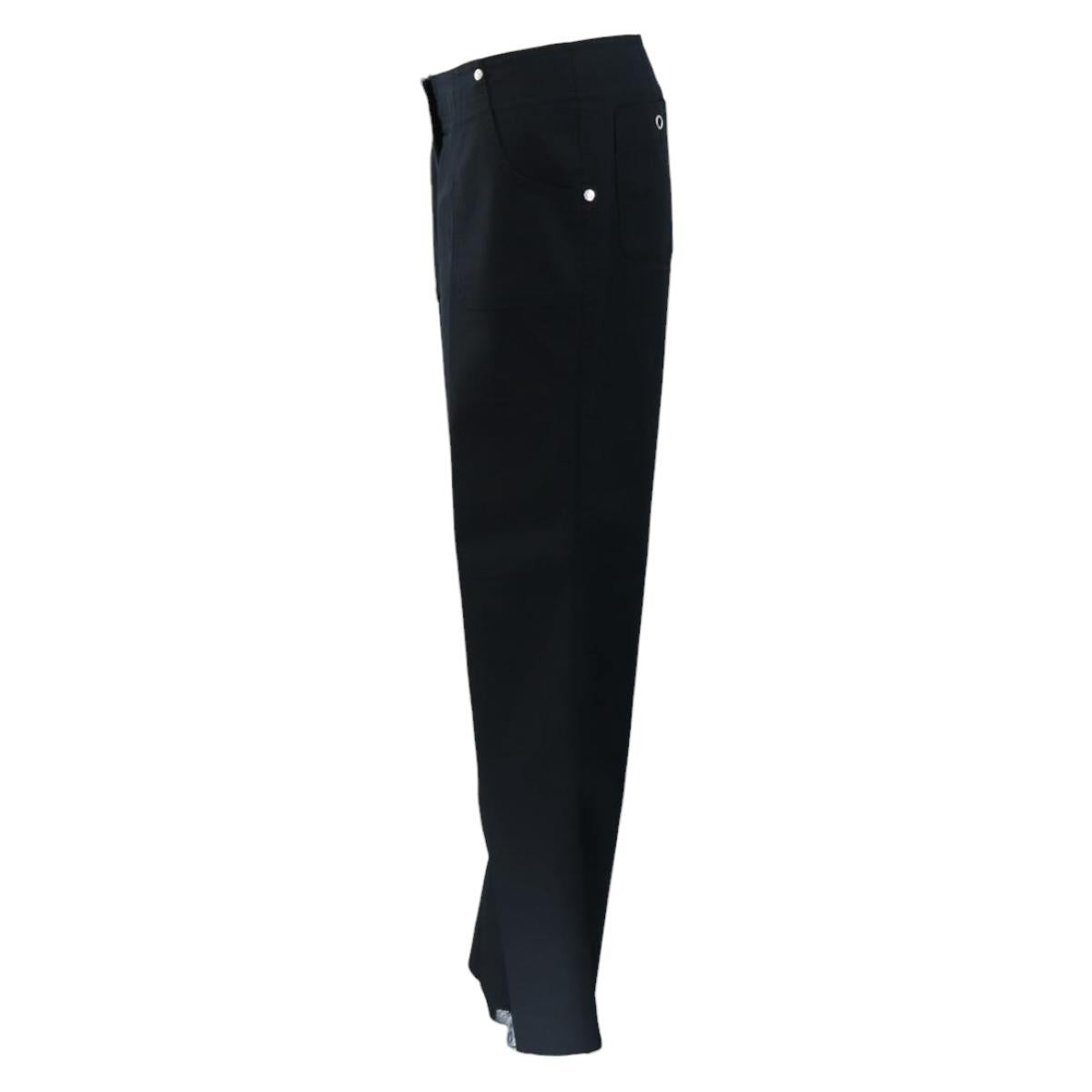 CHANEL Pants Rayon Black CC Auth BA14244V
