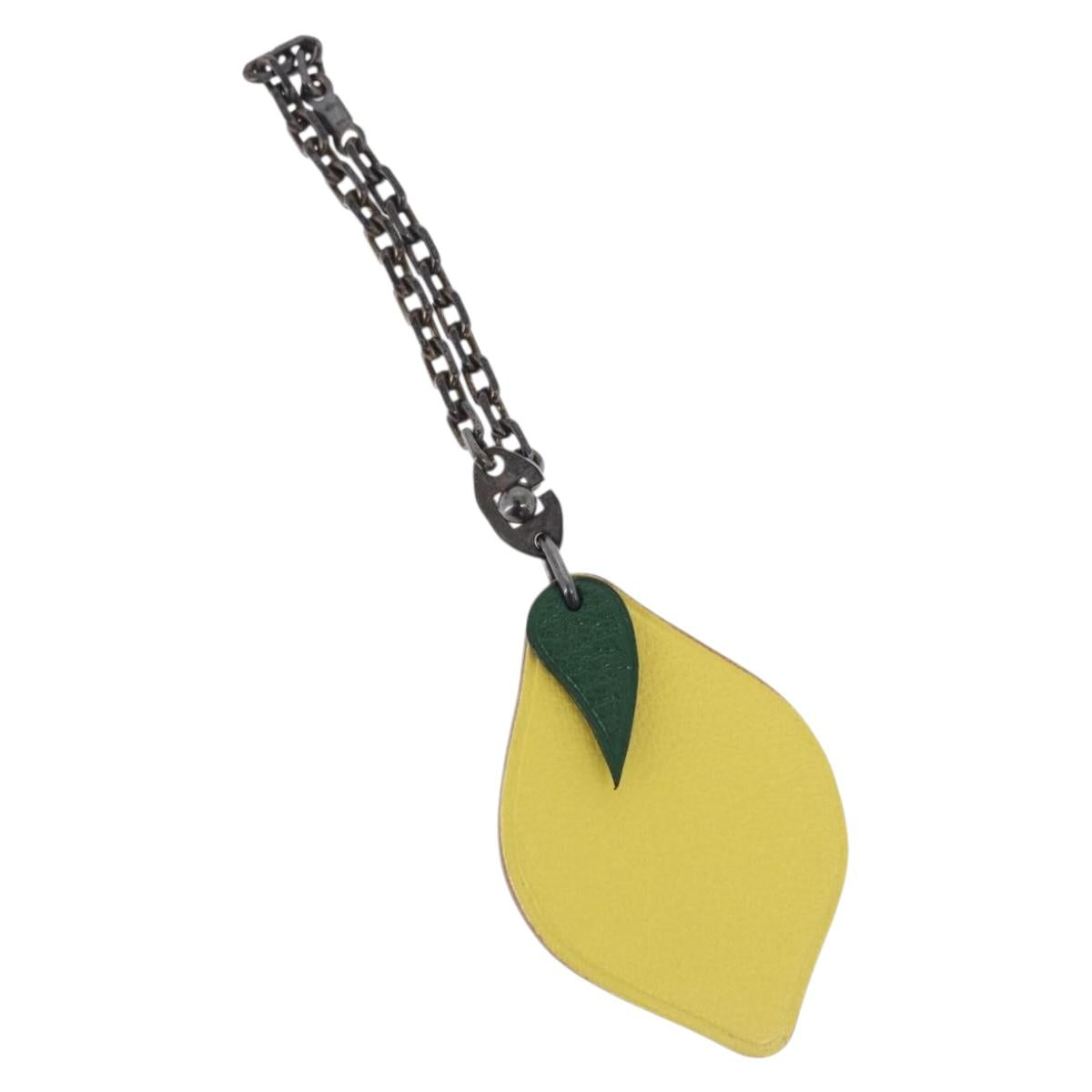 HERMES Lemon Charm Leather Yellow Auth BA14245M