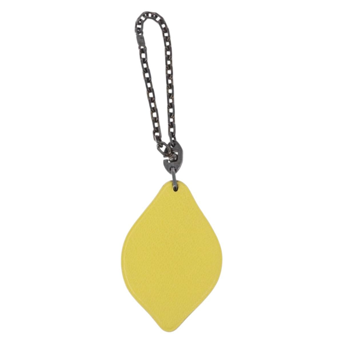 HERMES Lemon Charm Leather Yellow Auth BA14245M