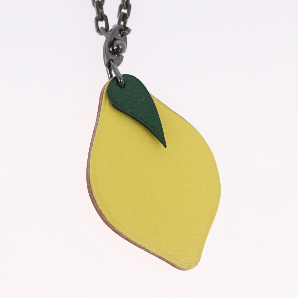 HERMES Lemon Charm Leather Yellow Auth BA14245M