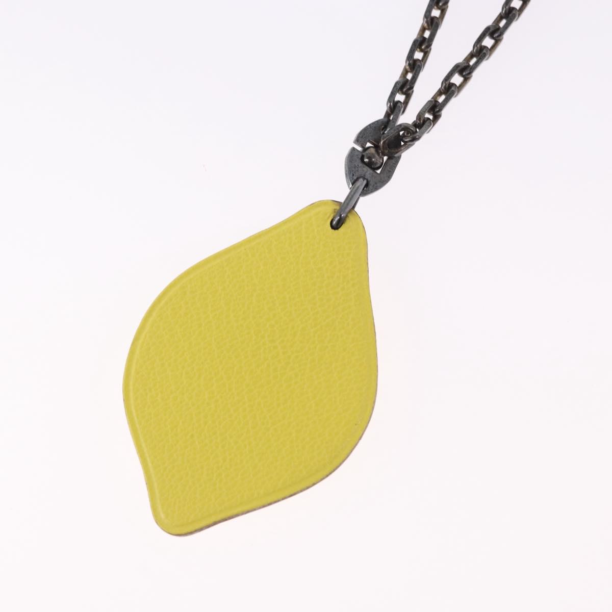 HERMES Lemon Charm Leather Yellow Auth BA14245M