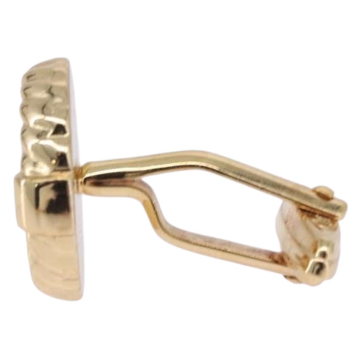 Christian Dior Cuffs & Lapel Pin Set Metal Gold Tone Auth BA14246