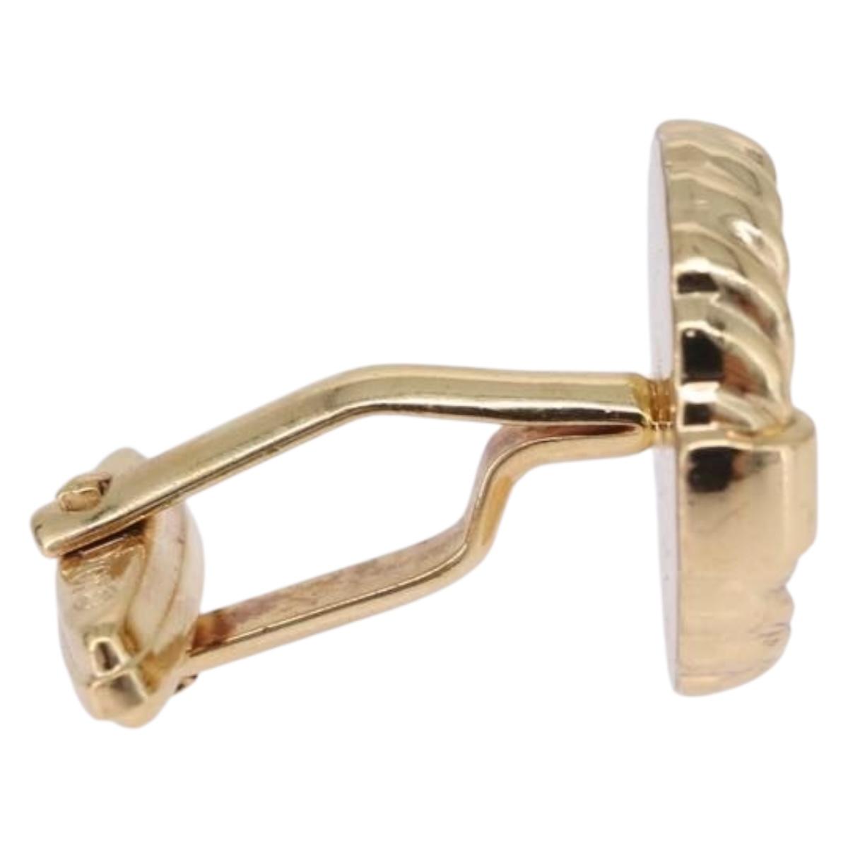 Christian Dior Cuffs & Lapel Pin Set Metal Gold Tone Auth BA14246