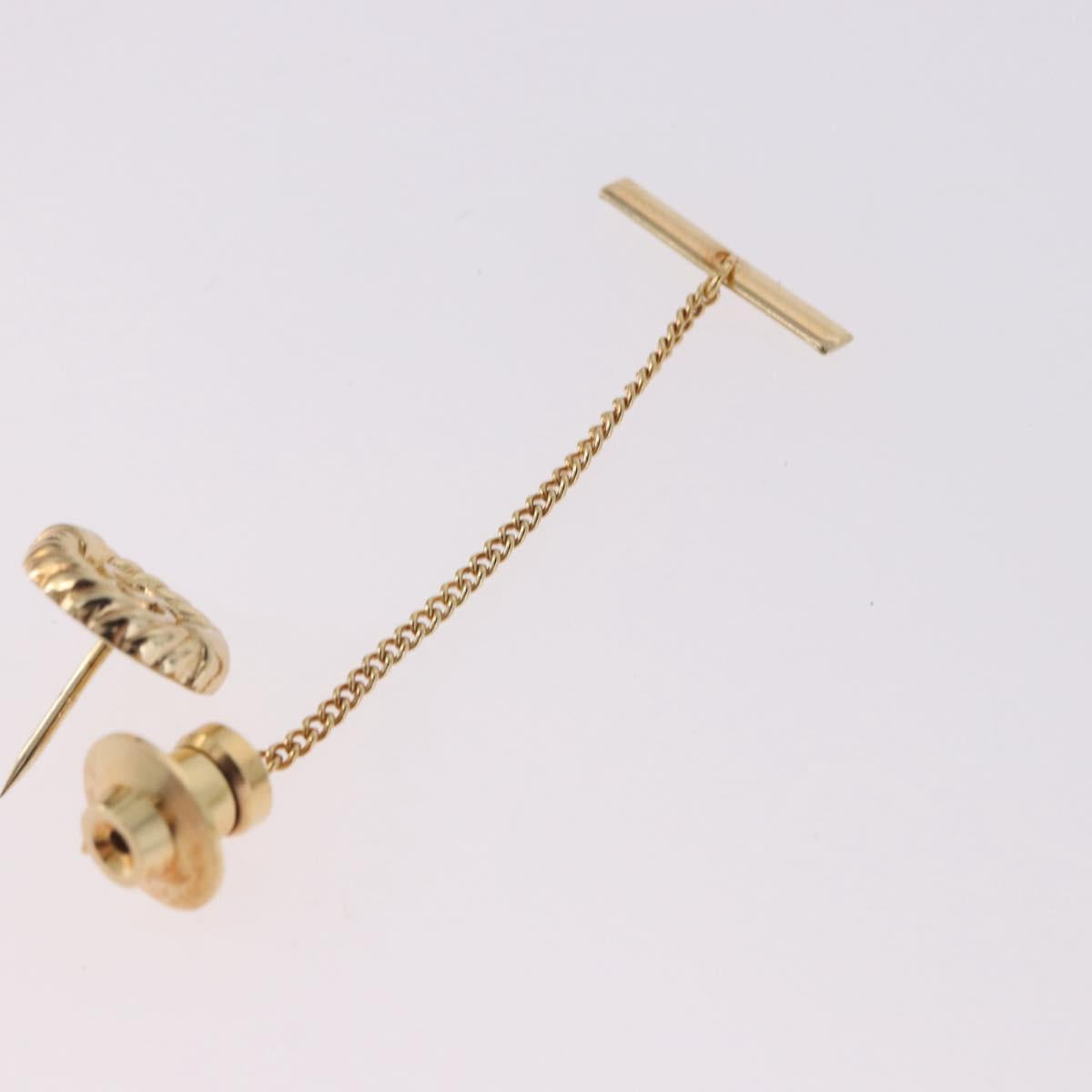 Christian Dior Cuffs & Lapel Pin Set Metal Gold Tone Auth BA14246