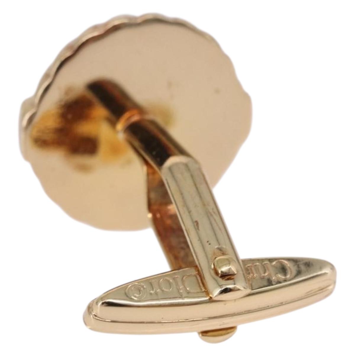 Christian Dior Cuffs & Lapel Pin Set Metal Gold Tone Auth BA14246