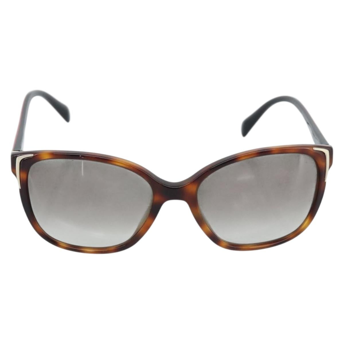 PRADA Tortoise Pattern Sunglasses Plastic Red Gold Auth BA14249