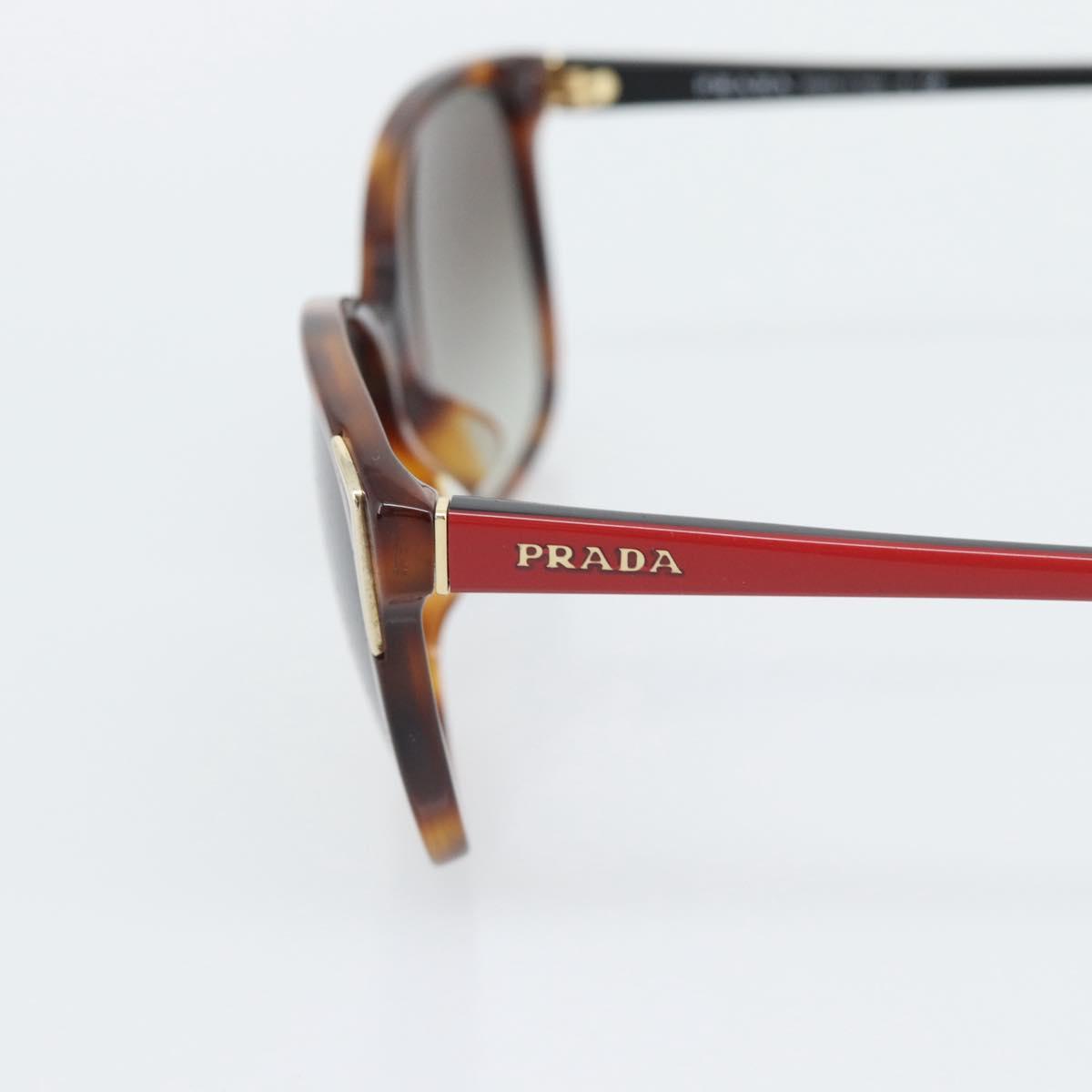 PRADA Tortoise Pattern Sunglasses Plastic Red Gold Auth BA14249