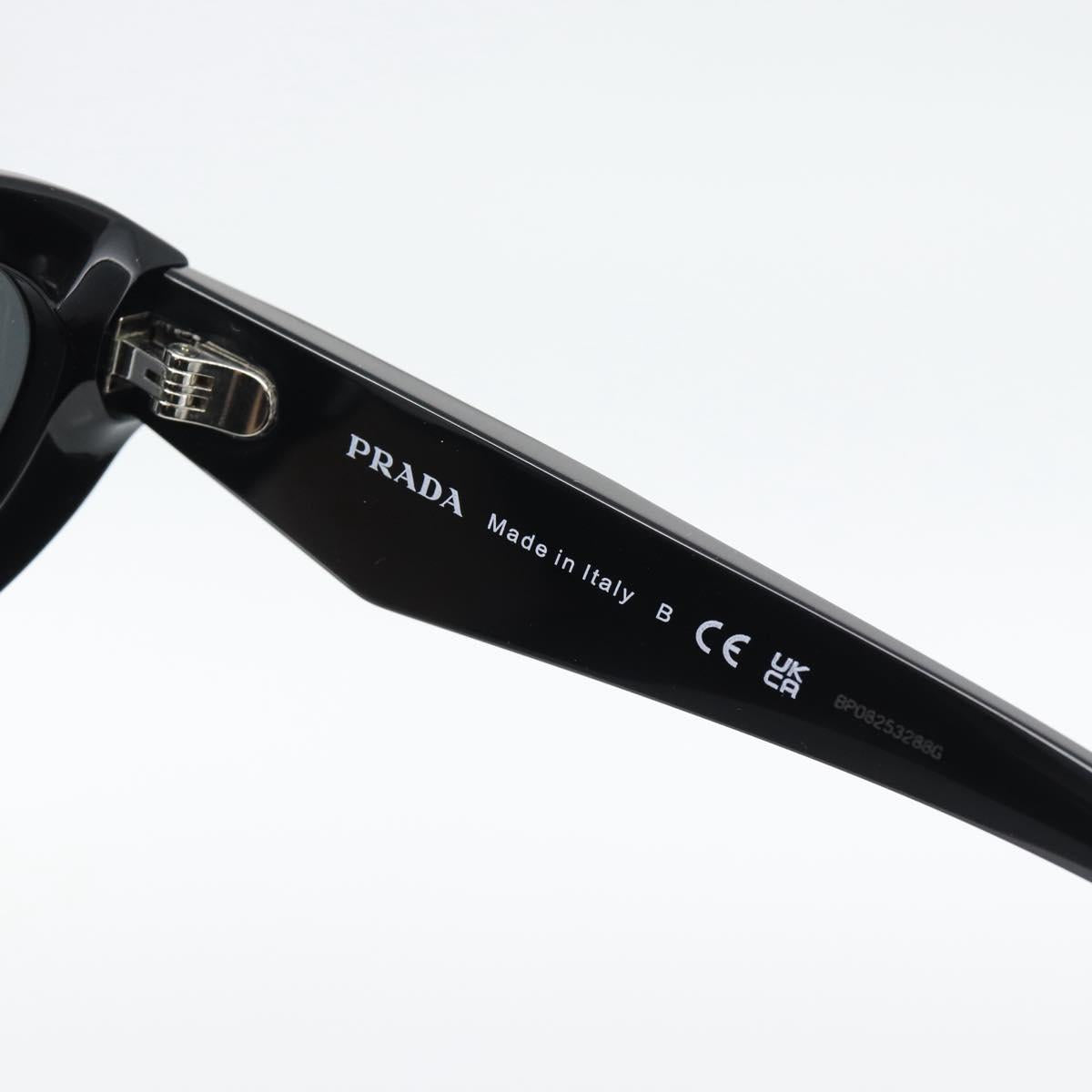 PRADA Sunglasses Plastic Black Silver Auth BA14250V