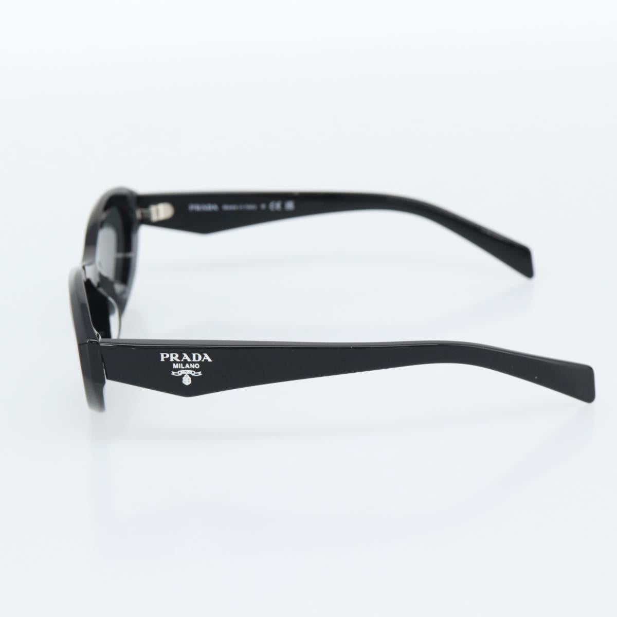 PRADA Sunglasses Plastic Black Silver Auth BA14250V