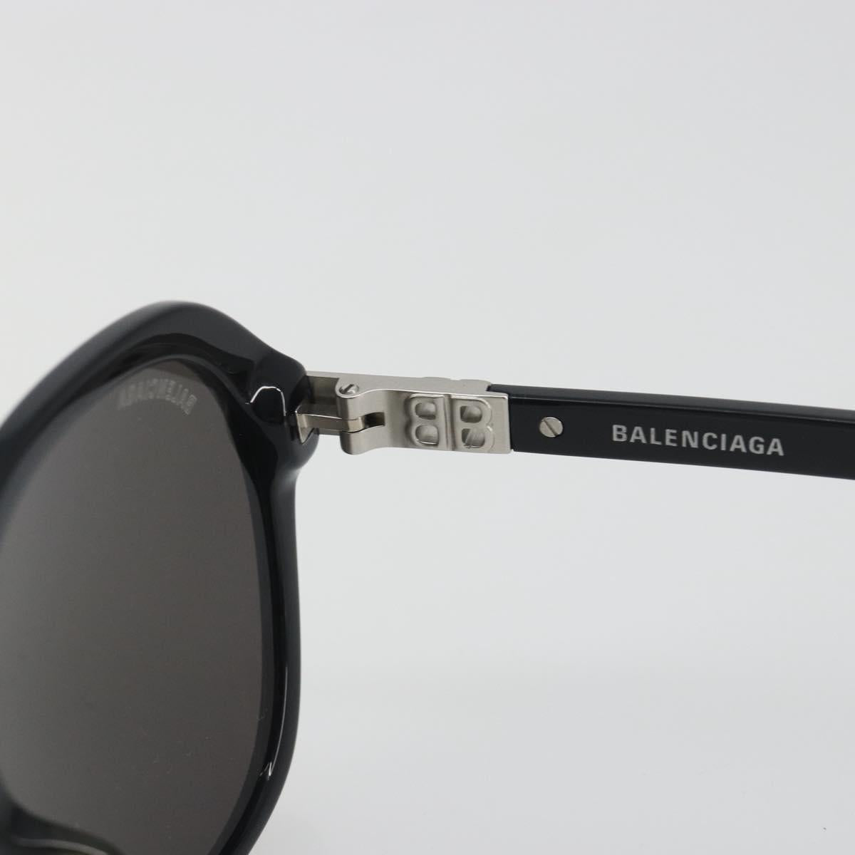 BALENCIAGA Sunglasses Plastic Black Silver Auth BA14252