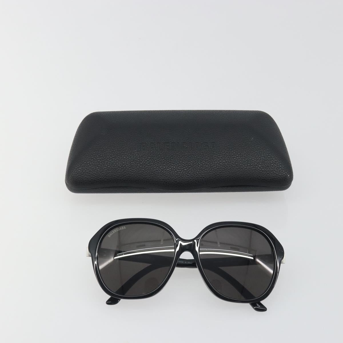 BALENCIAGA Sunglasses Plastic Black Silver Auth BA14252