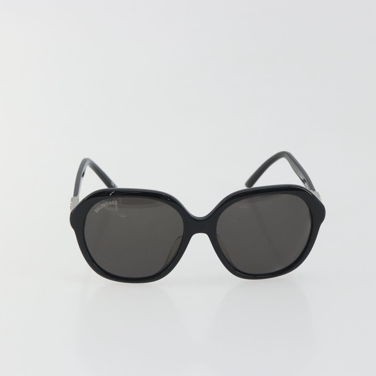 BALENCIAGA Sunglasses Plastic Black Silver Auth BA14252