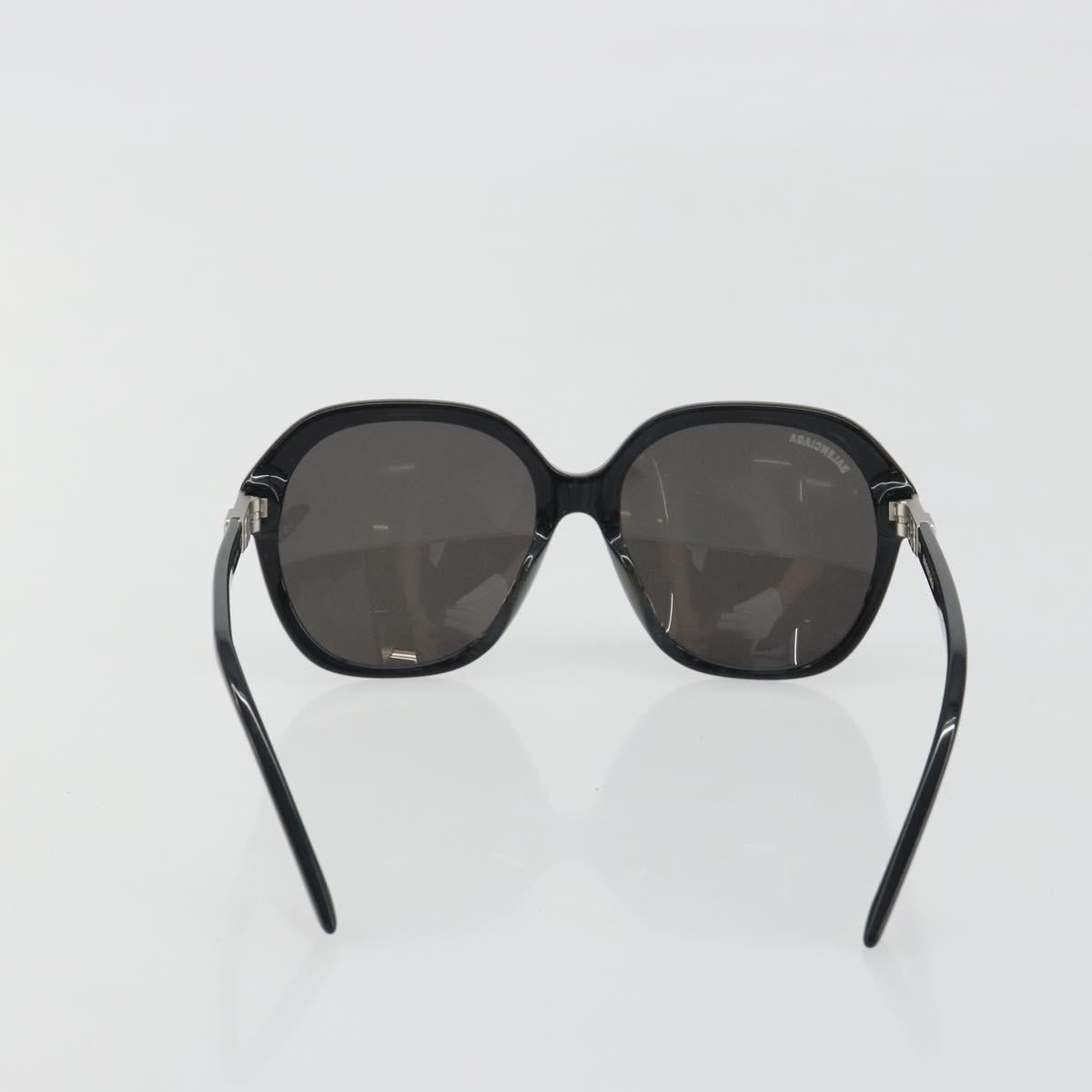 BALENCIAGA Sunglasses Plastic Black Silver Auth BA14252
