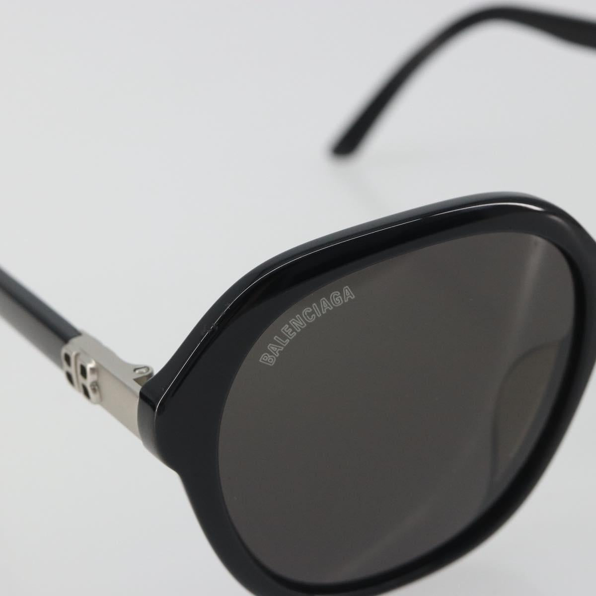 BALENCIAGA Sunglasses Plastic Black Silver Auth BA14252
