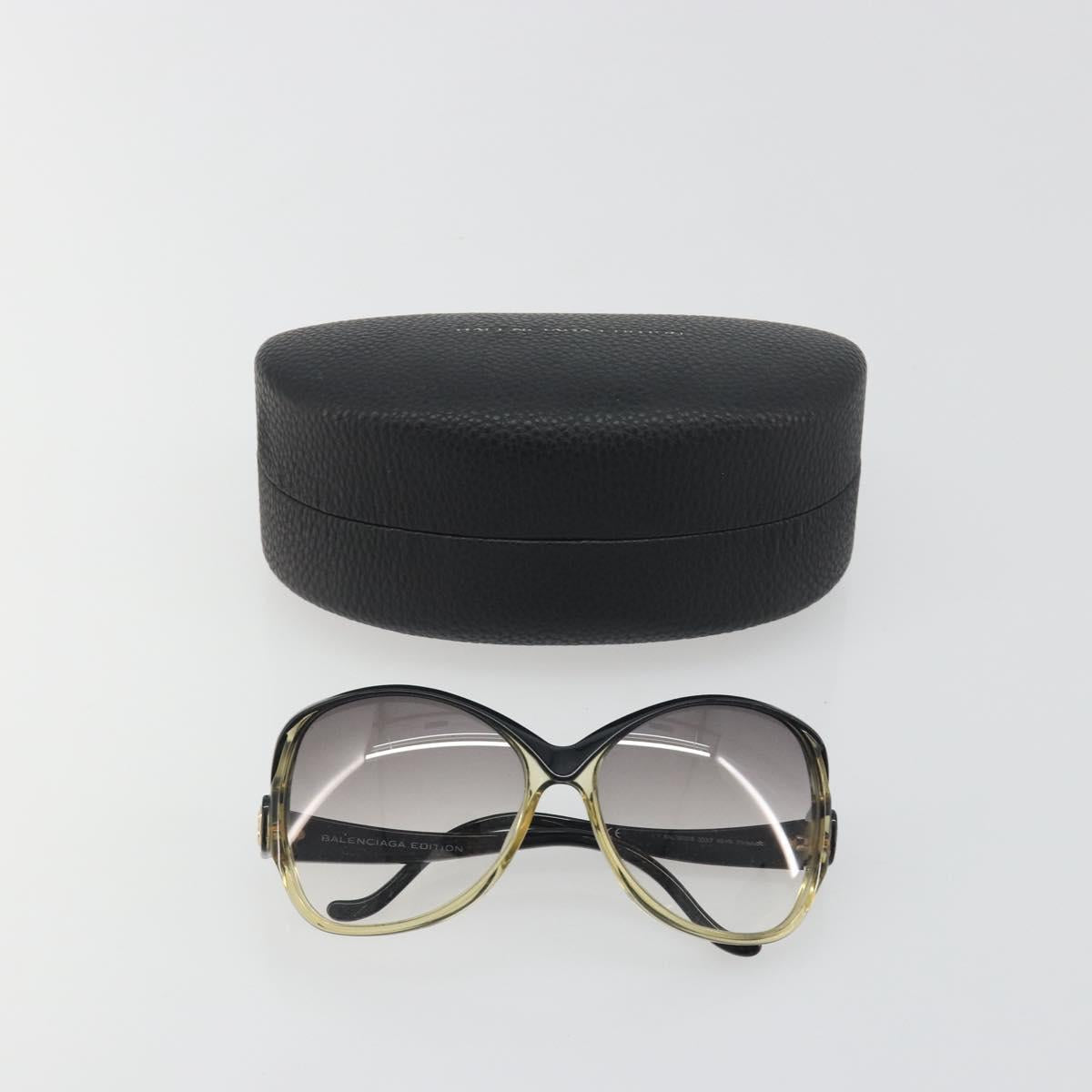 BALENCIAGA Sunglasses Plastic Black Gold Auth BA14253A