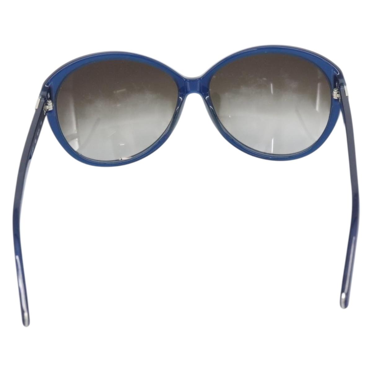 Chloe Sunglasses Plastic Blue Silver Auth BA14255