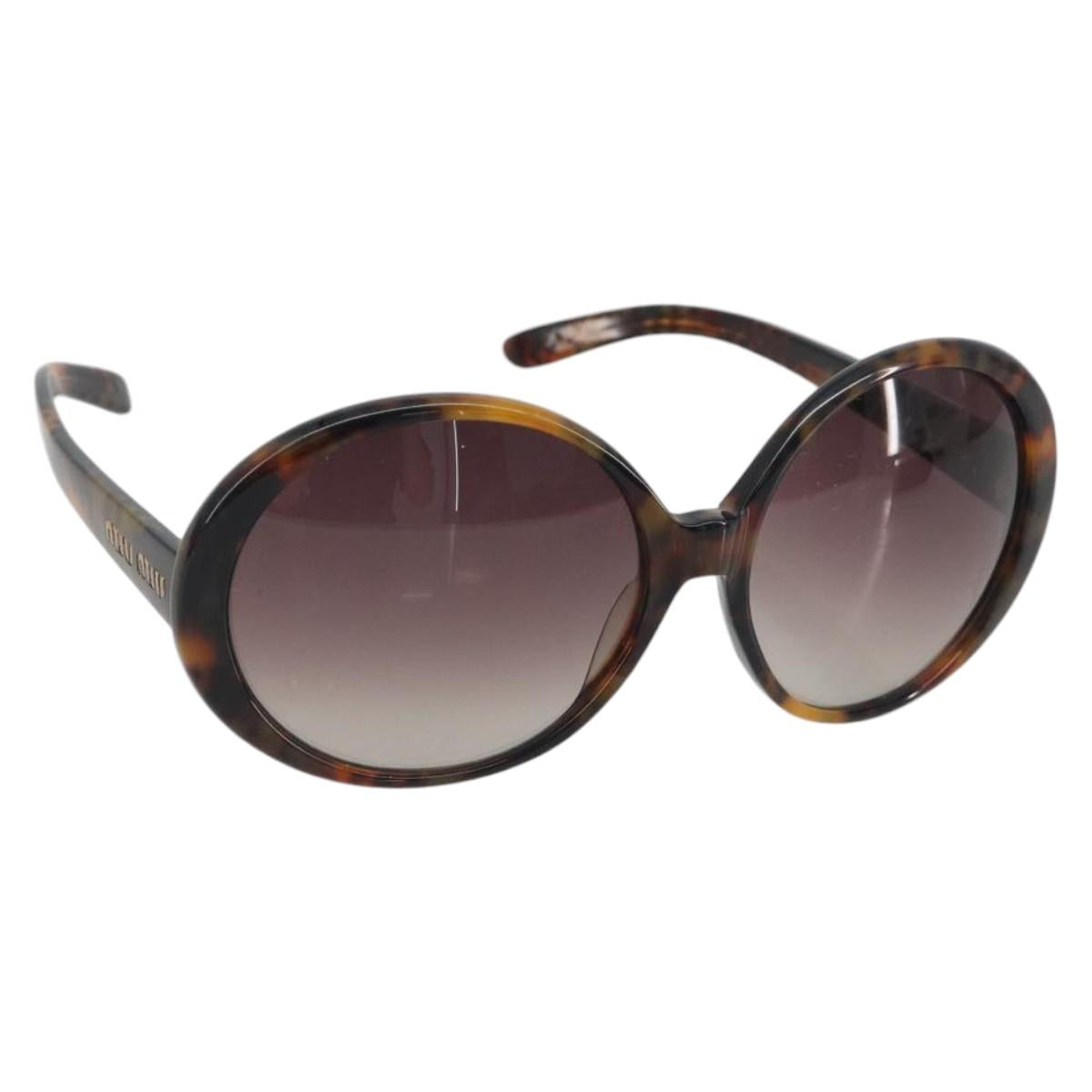 Miu Miu Tortoise Pattern Sunglasses Plastic Brown Auth BA14256