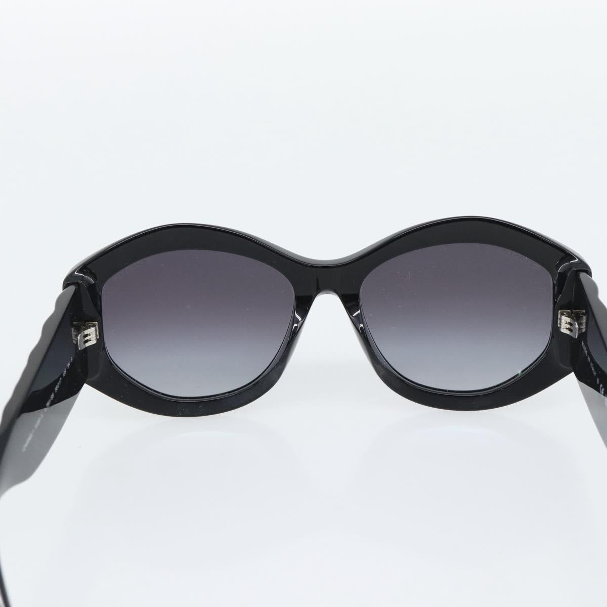 CHANEL Sunglasses Plastic Black CC Auth BA14257M