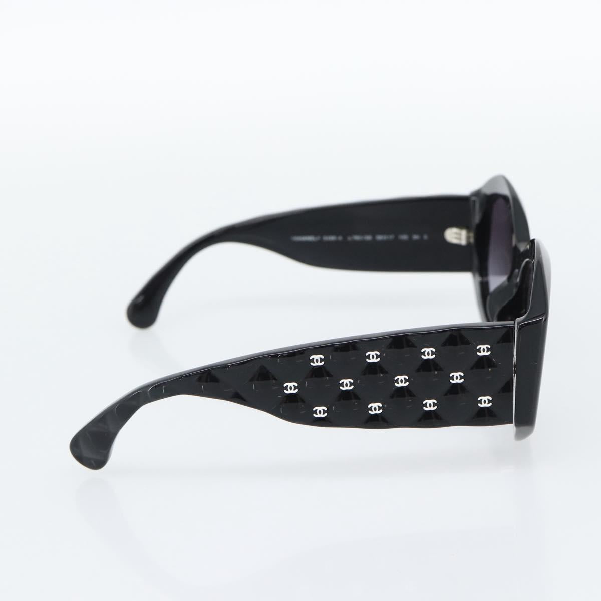 CHANEL Sunglasses Plastic Black CC Auth BA14257M