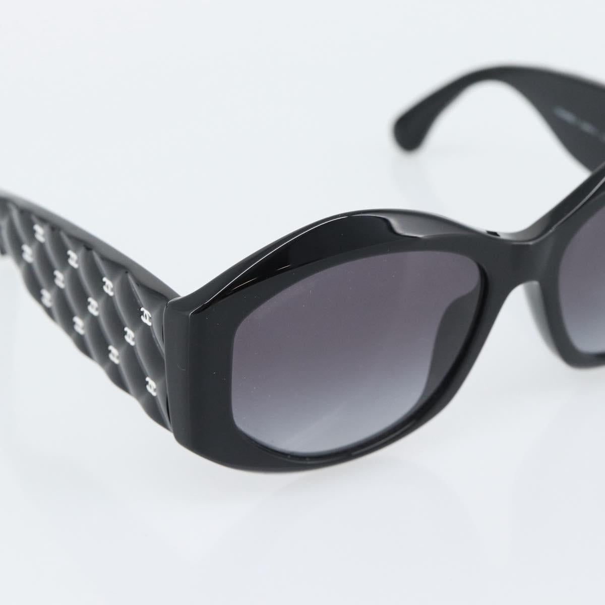 CHANEL Sunglasses Plastic Black CC Auth BA14257M