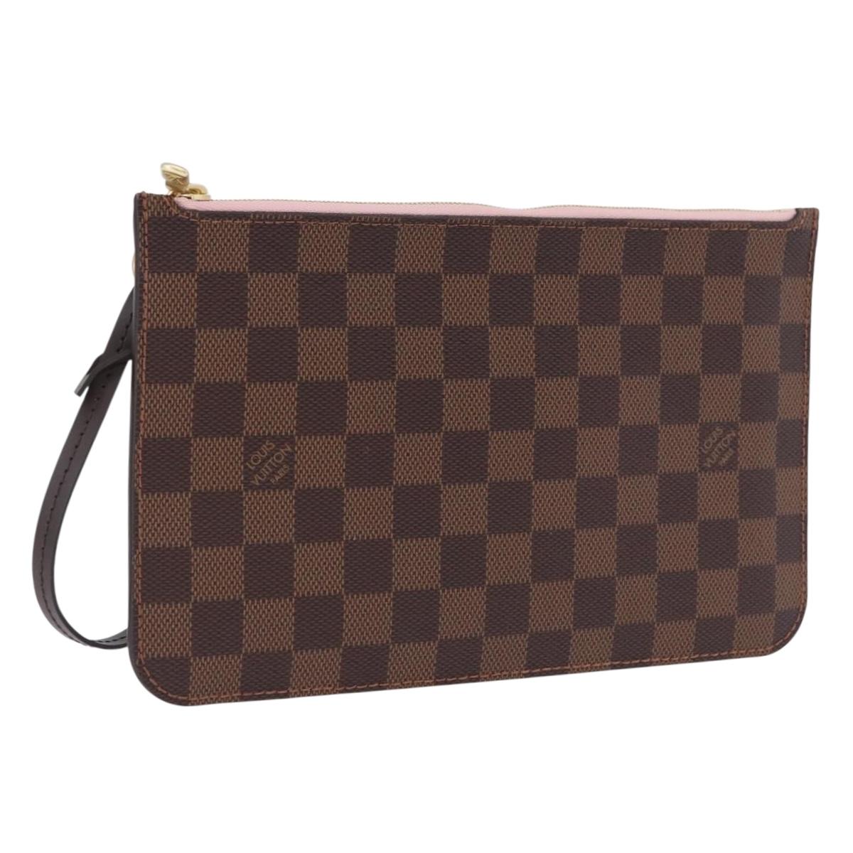 LOUIS VUITTON Damier Ebene Neverfull MM Pouch LV Auth BA14263V