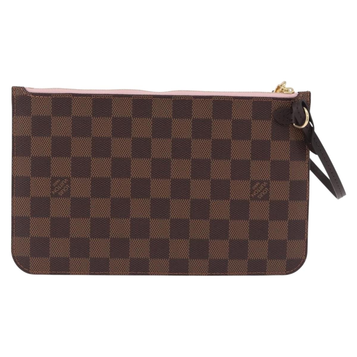 LOUIS VUITTON Damier Ebene Neverfull MM Pouch LV Auth BA14263V