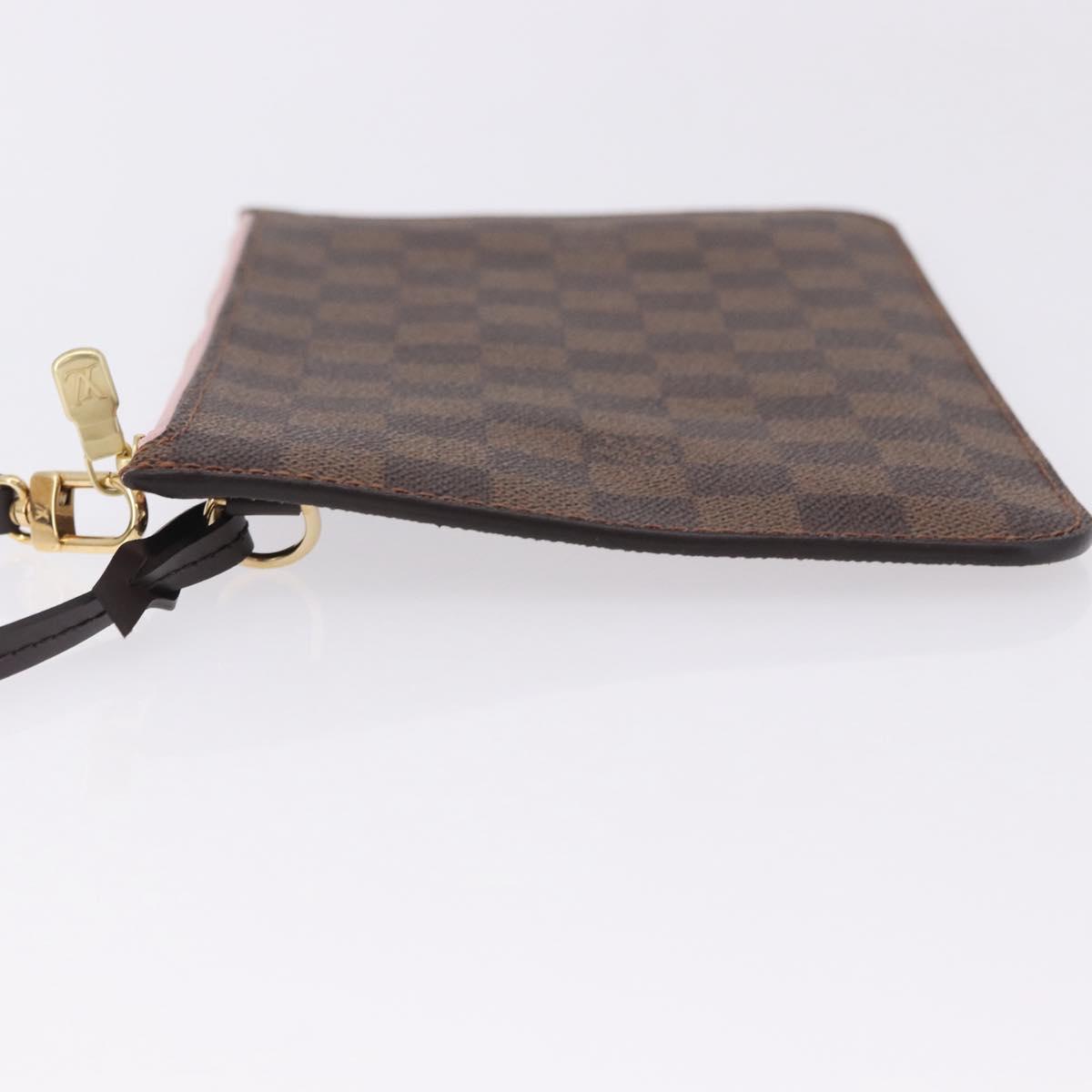 LOUIS VUITTON Damier Ebene Neverfull MM Pouch LV Auth BA14263V