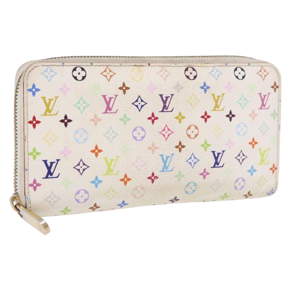 LOUIS VUITTON Monogram Multicolor Zippy Wallet White M60241 LV Auth BA14264