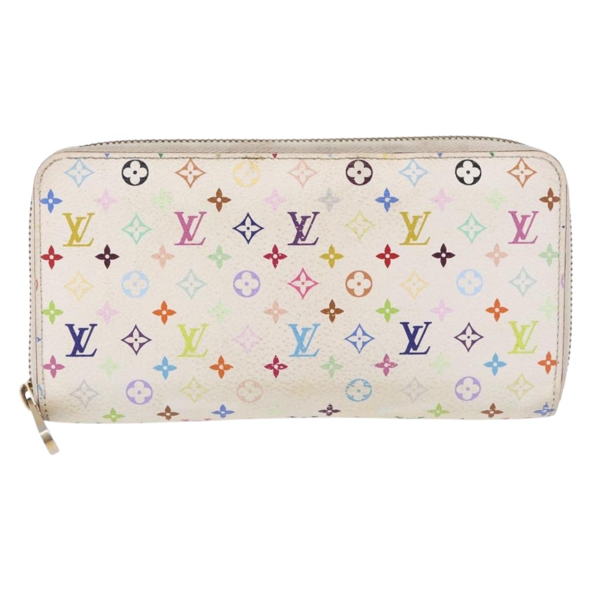 LOUIS VUITTON Monogram Multicolor Zippy Wallet White M60241 LV Auth BA14264