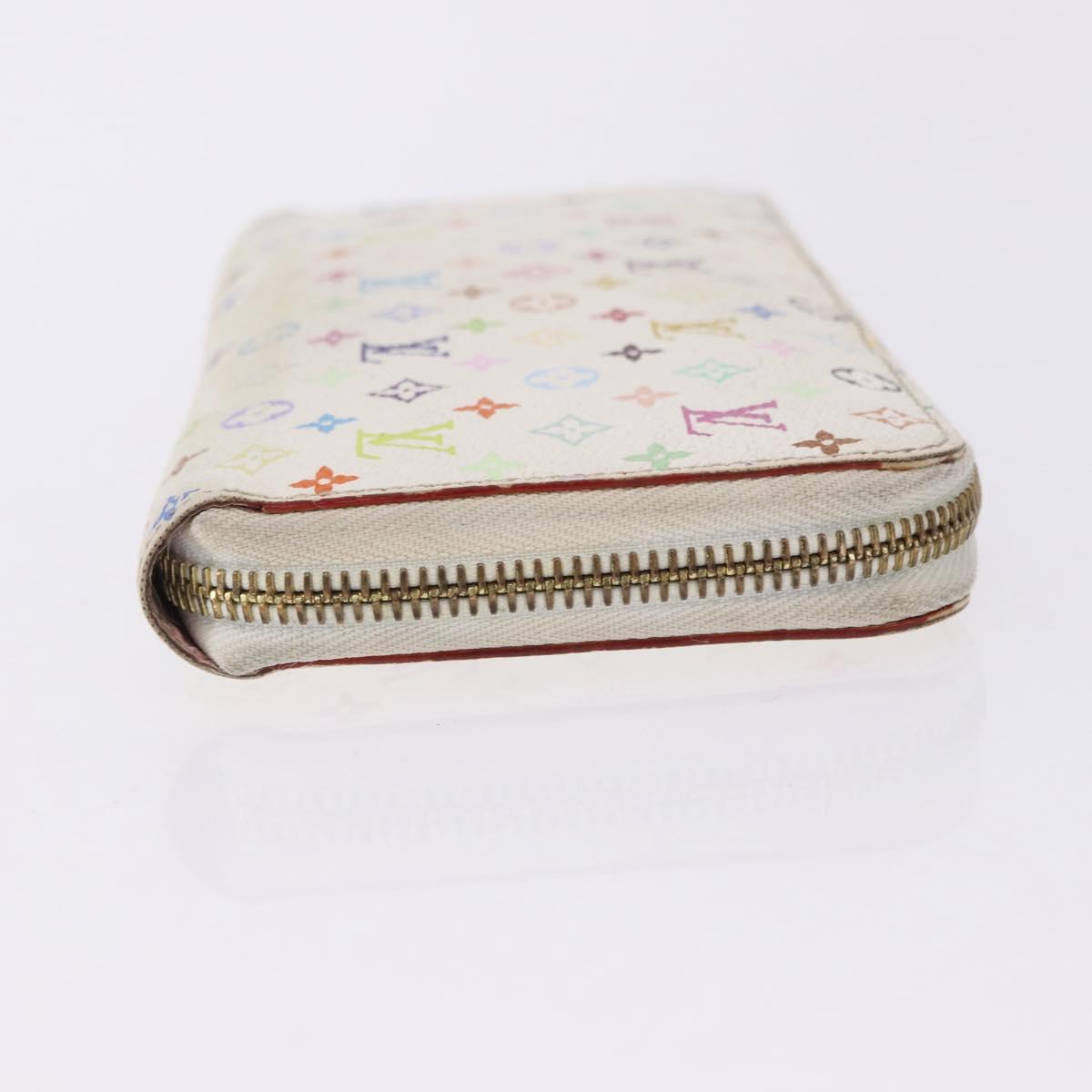 LOUIS VUITTON Monogram Multicolor Zippy Wallet White M60241 LV Auth BA14264