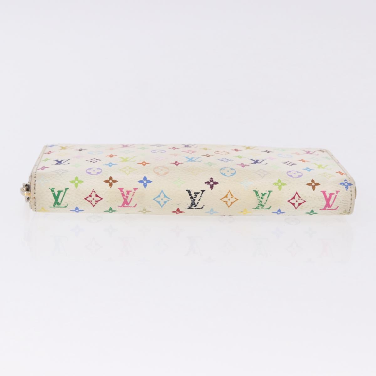 LOUIS VUITTON Monogram Multicolor Zippy Wallet White M60241 LV Auth BA14264