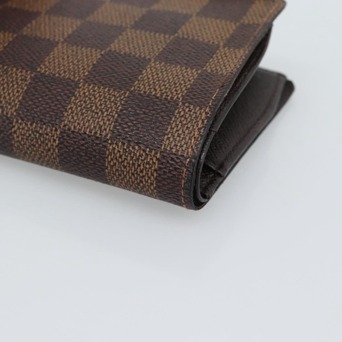 LOUIS VUITTON Damier Ebene Porte Monnaie Billets Viennois N61664 LV Auth BA14268