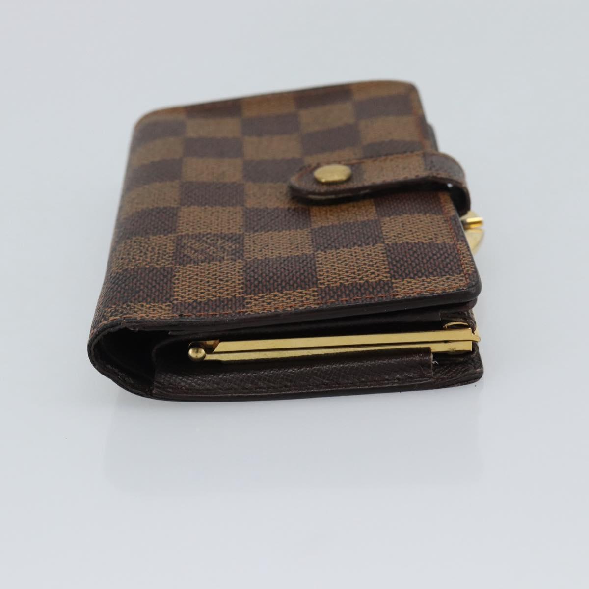 LOUIS VUITTON Damier Ebene Porte Monnaie Billets Viennois N61664 LV Auth BA14268
