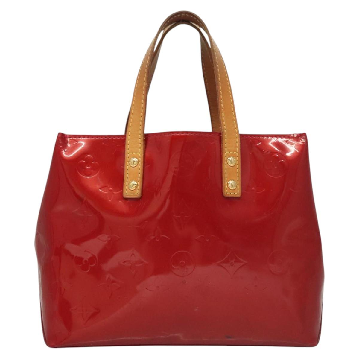 LOUIS VUITTON Monogram Vernis Reade PM Hand Bag Pomme D'amour M91990 Auth BA1427