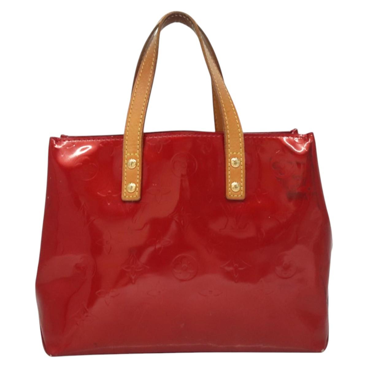 LOUIS VUITTON Monogram Vernis Reade PM Hand Bag Pomme D'amour M91990 Auth BA1427