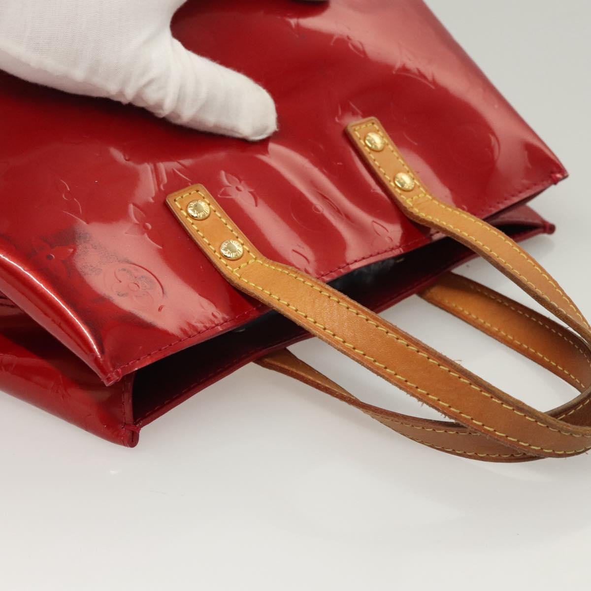 LOUIS VUITTON Monogram Vernis Reade PM Hand Bag Pomme D'amour M91990 Auth BA1427