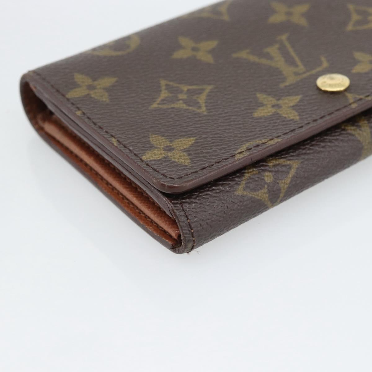 LOUIS VUITTON Monogram Porte Monnaie Billets Tresor Wallet M61730 Auth BA14272