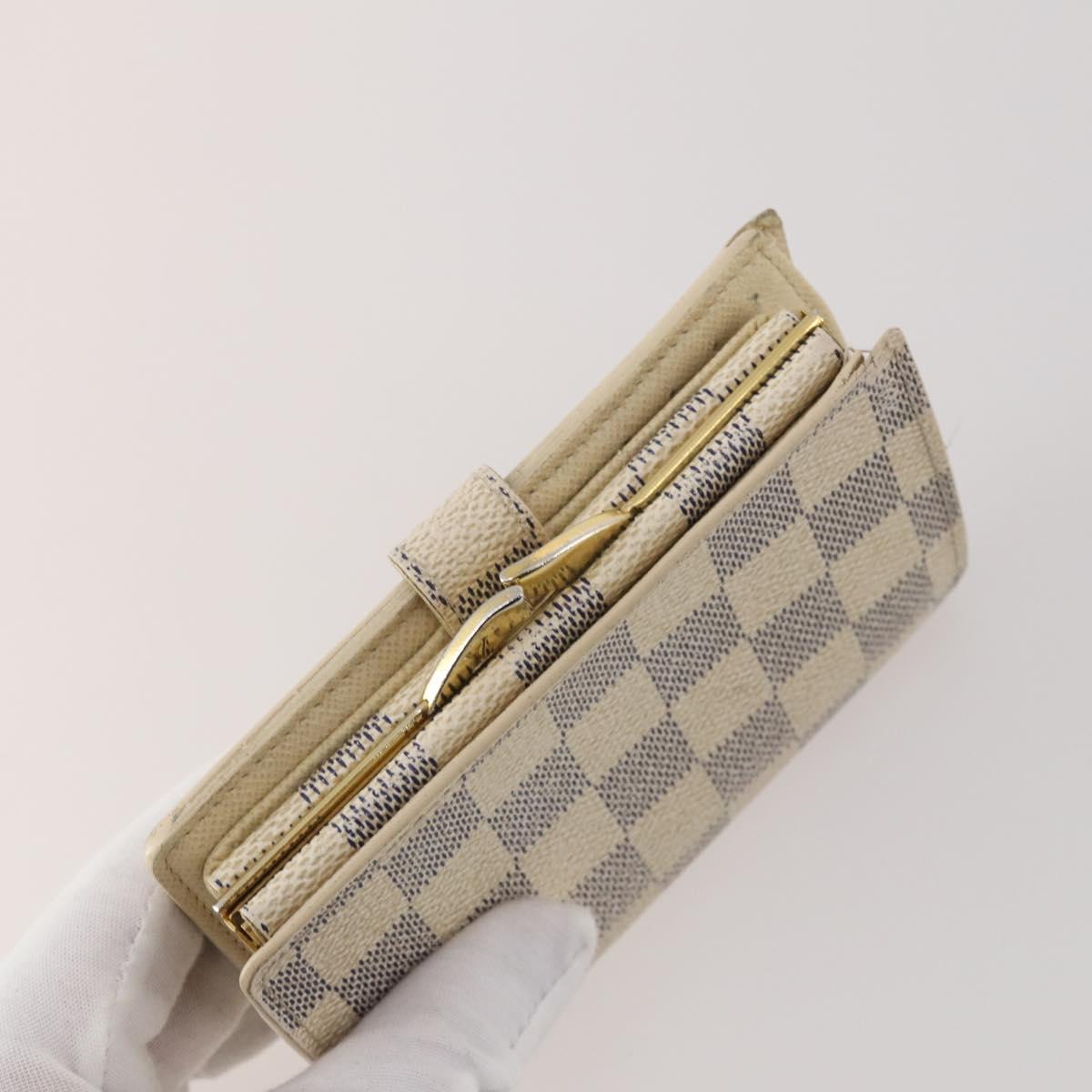 LOUIS VUITTON Monogram Damier Azur Wallet 5 Set LV Auth BA14278