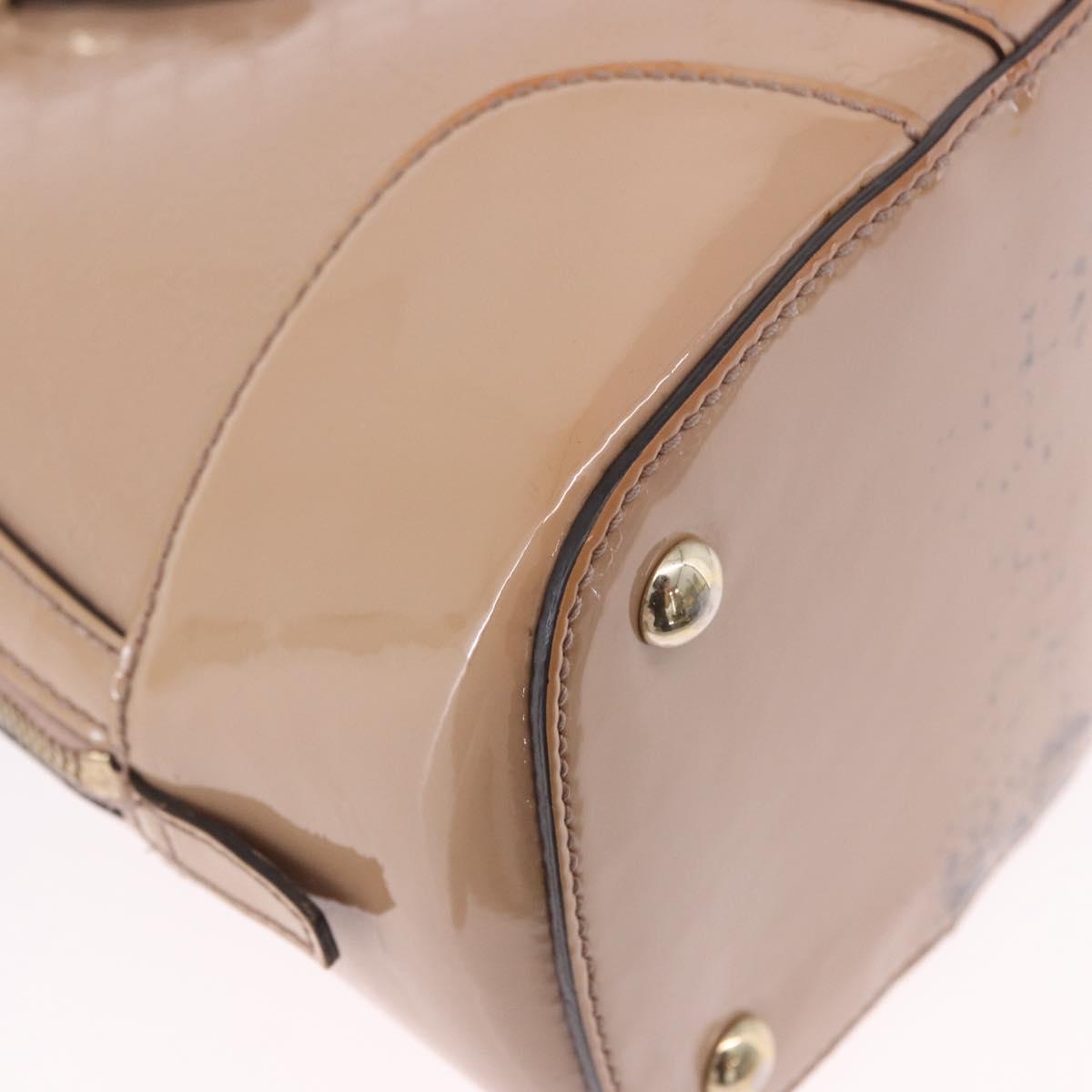 GUCCI Micro GG Canvas Hand Bag Patent leather 2way Pink Gold 309617 Auth BA14304