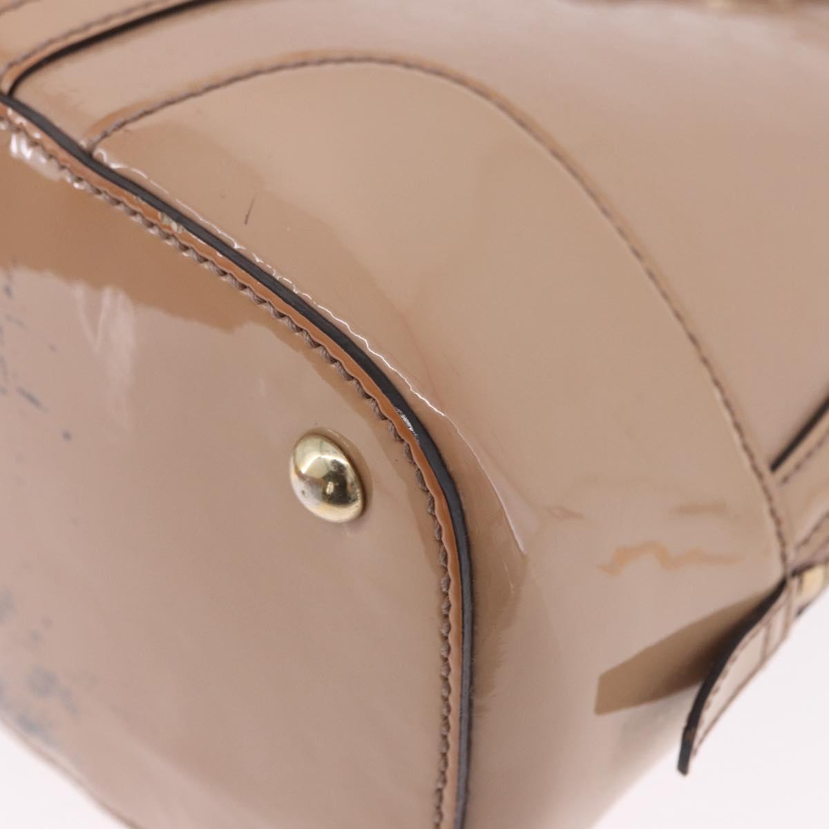GUCCI Micro GG Canvas Hand Bag Patent leather 2way Pink Gold 309617 Auth BA14304