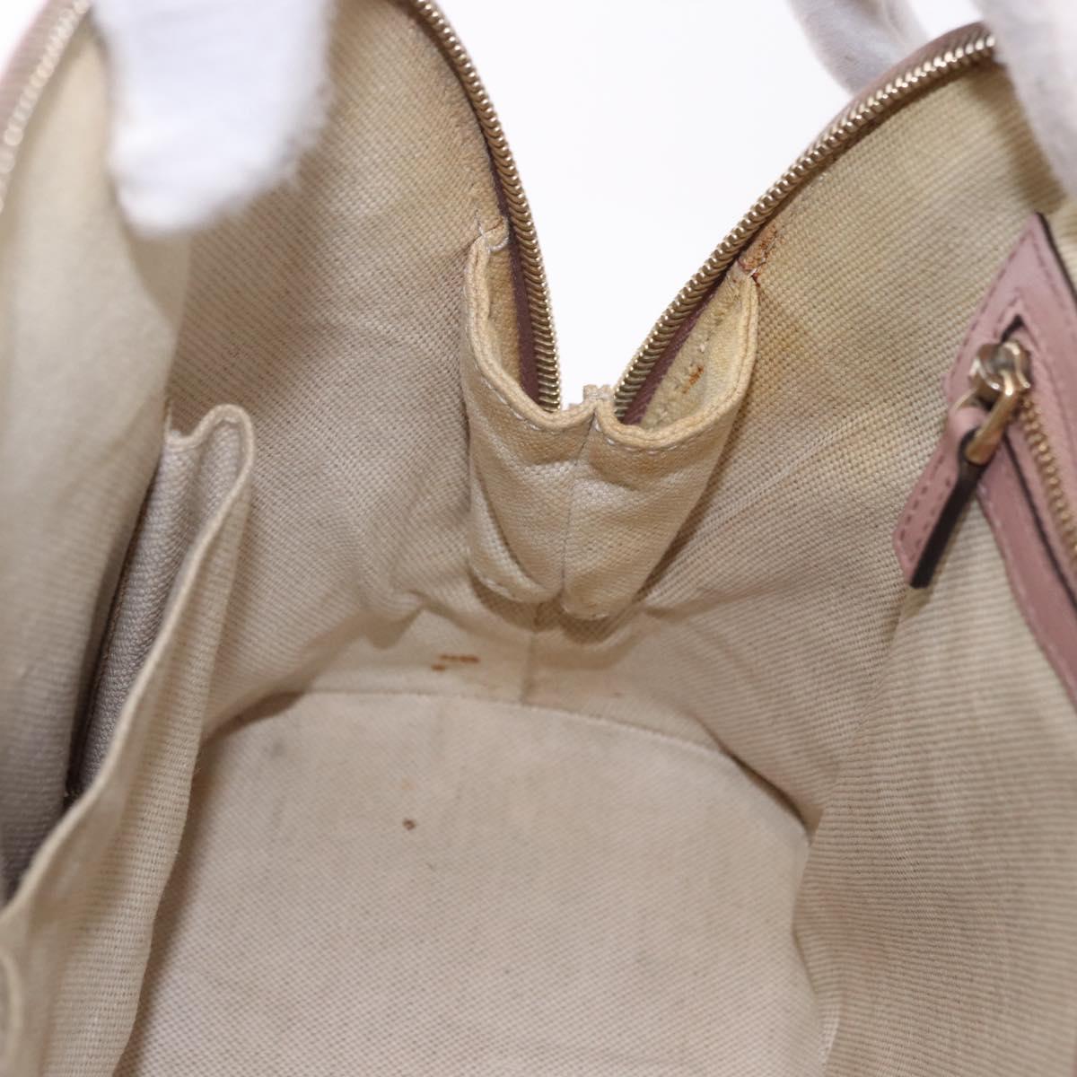 GUCCI Micro GG Canvas Hand Bag Patent leather 2way Pink Gold 309617 Auth BA14304