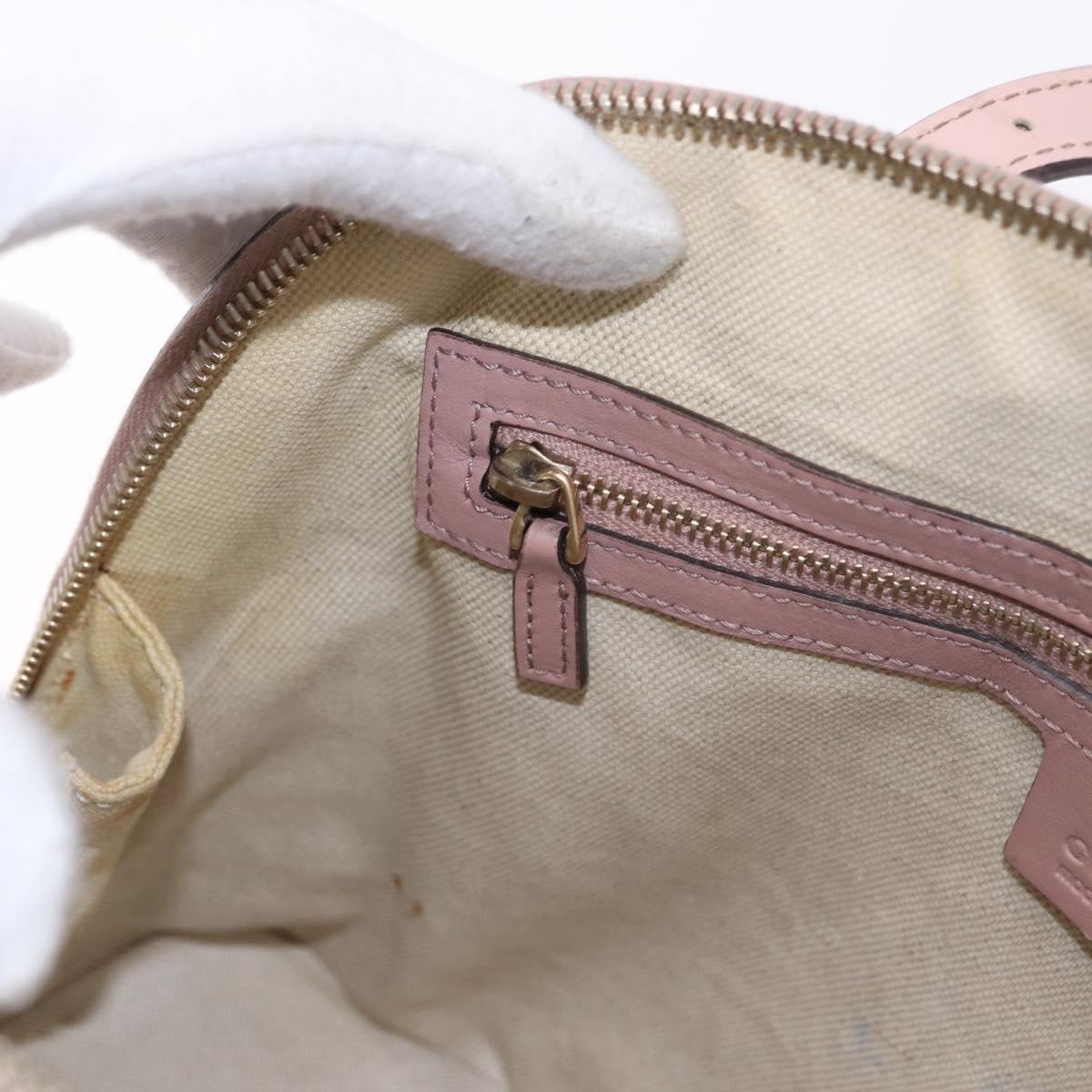 GUCCI Micro GG Canvas Hand Bag Patent leather 2way Pink Gold 309617 Auth BA14304