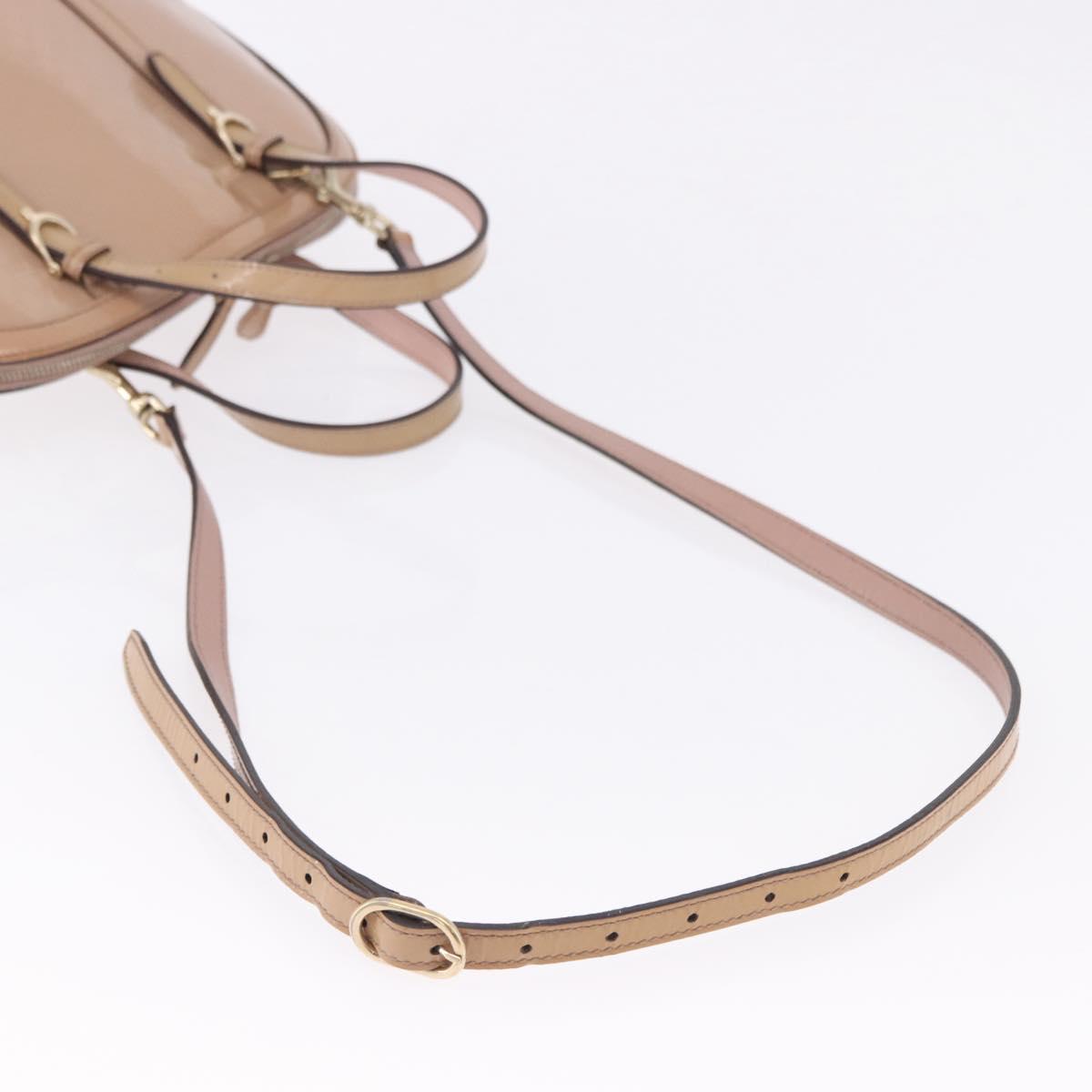 GUCCI Micro GG Canvas Hand Bag Patent leather 2way Pink Gold 309617 Auth BA14304