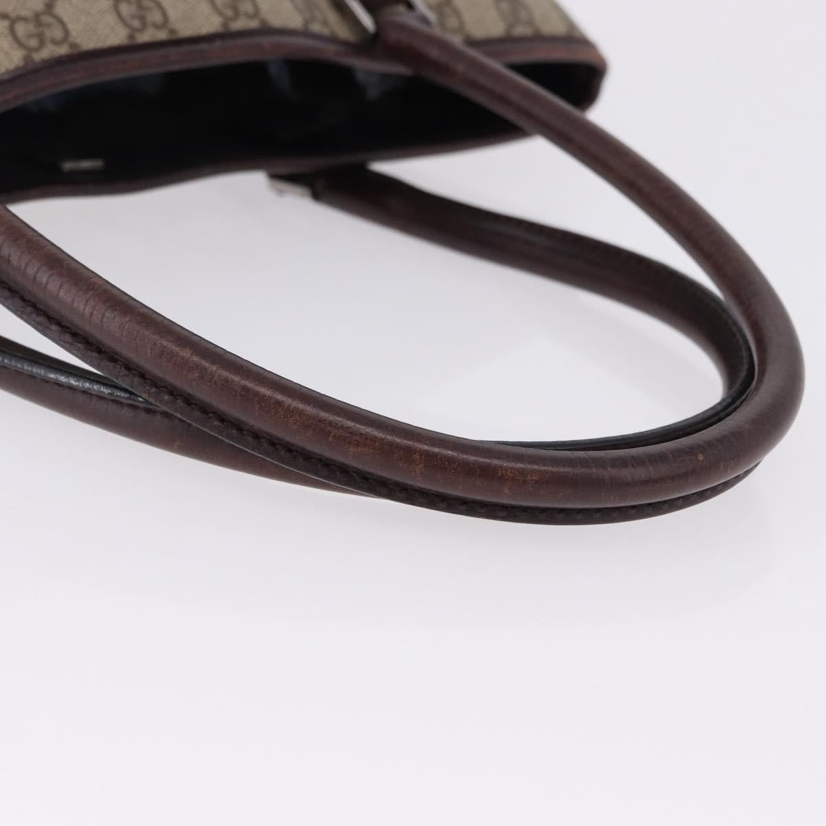 GUCCI GG Supreme Tote Bag PVC Beige Silver 114595 Auth BA14305