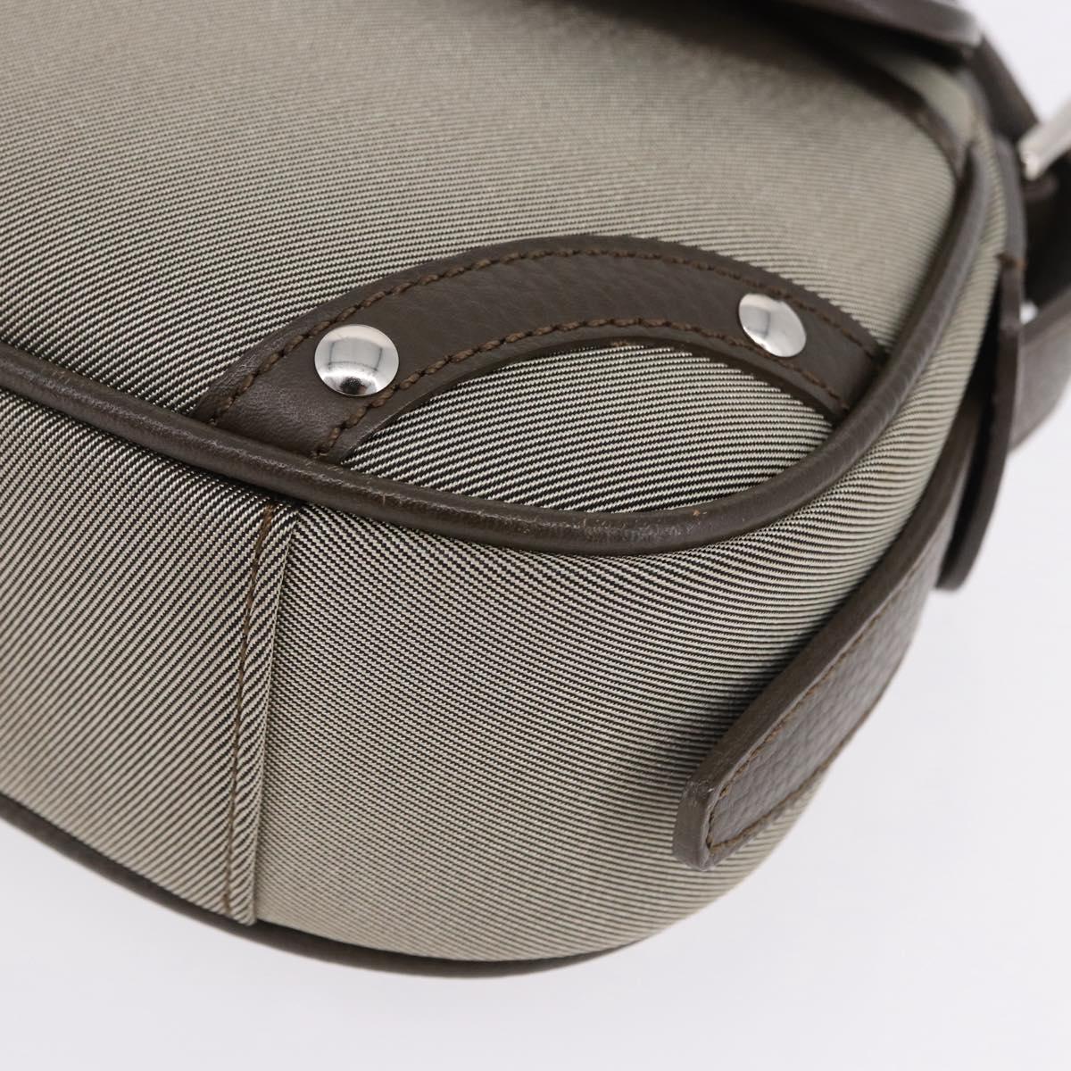 BURBERRY Nova Check Hand Bag Nylon Beige Silver Auth BA14309A