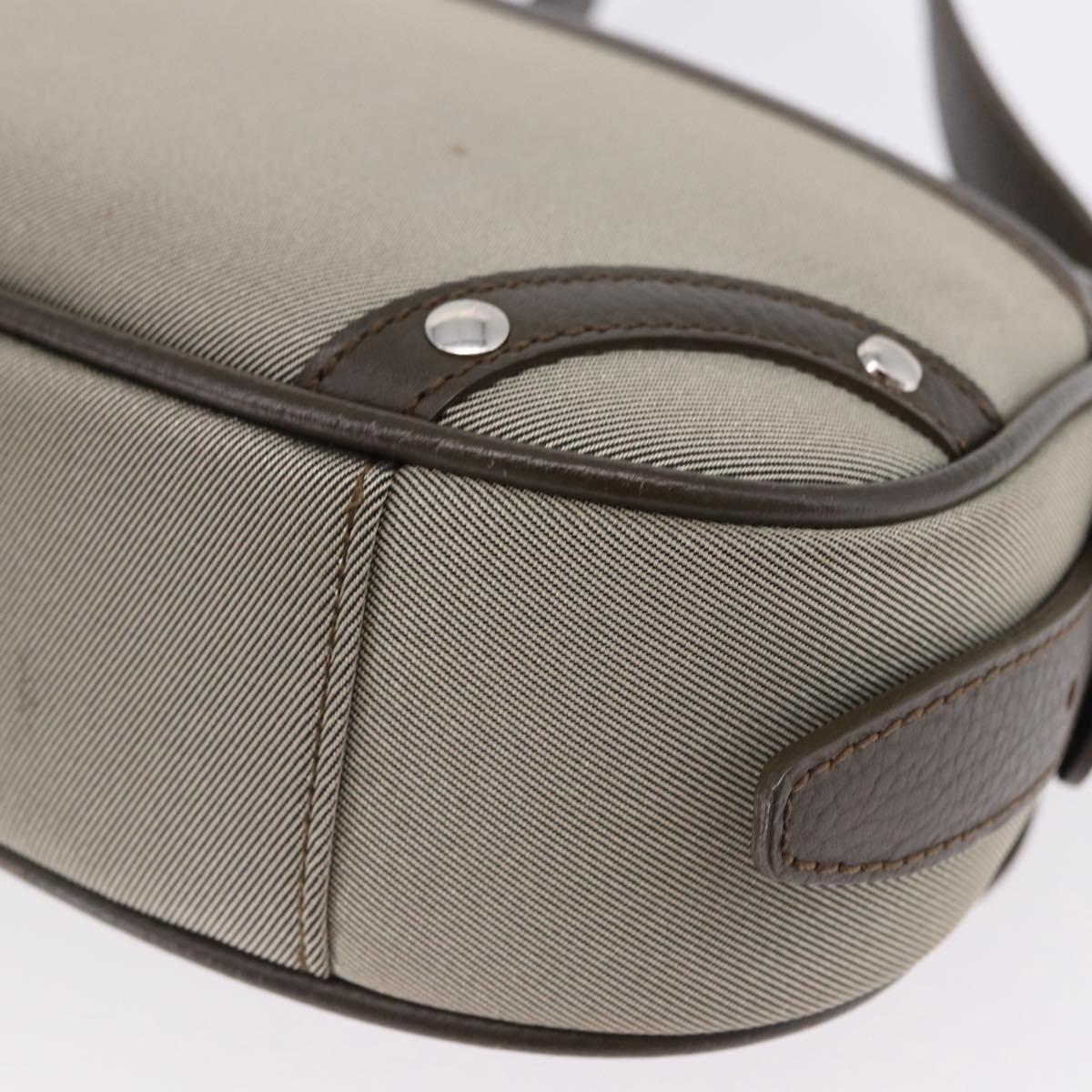 BURBERRY Nova Check Hand Bag Nylon Beige Silver Auth BA14309A